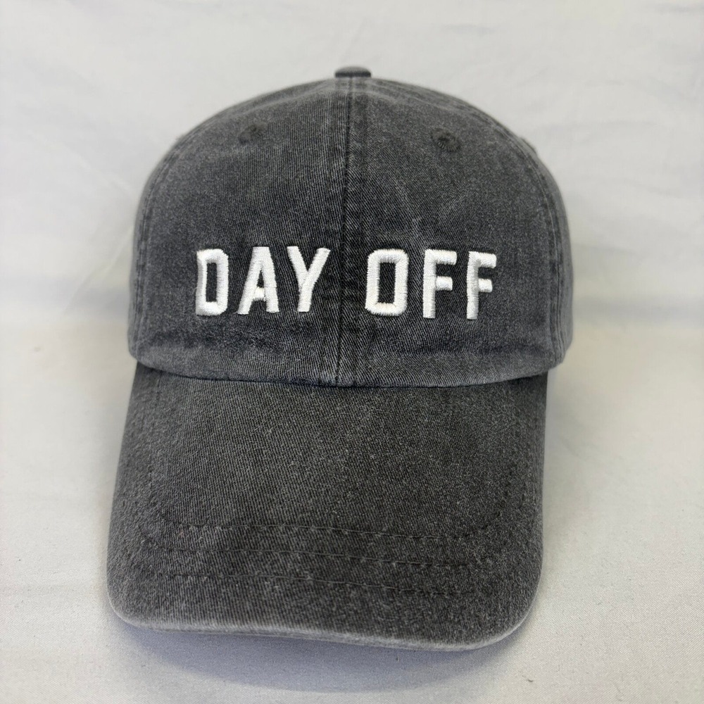 Adams Hat Day Off Friday Saturday Unisex OSFM Gray Cotton Leather Strap Cap